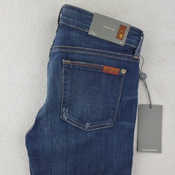 7 For All Mankind Jeans Jiselle Phenomenal Flare USA Women's "25" 28x34 NWT - Picture 11 of 12